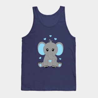 Cute baby elephant in blue Tank Top